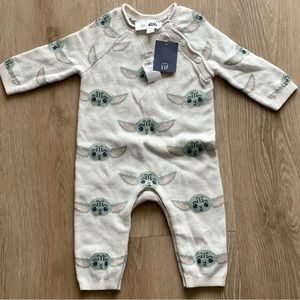 NWT Baby Gap Knitted Yoda Romper - Size 3-6 Months